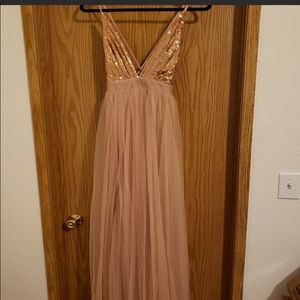 Rose gold tulle dress
